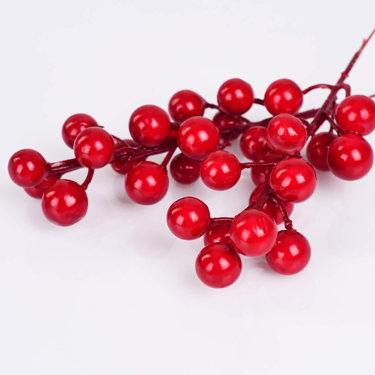 30pcs Artificial Red Berry Picks - Christmas Holly Berry Branches Red Berry Stems for Holiday Home Decor and Crafts